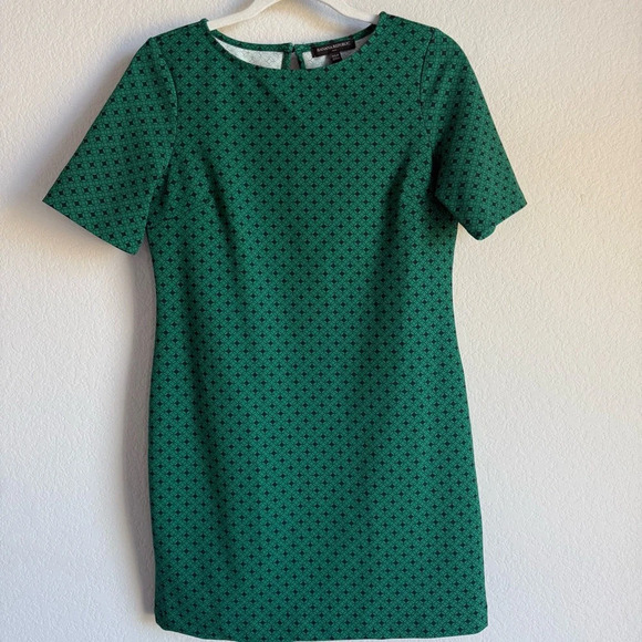 Banana Republic Women’s Green Pattern Shift Dress Short Sleeve Lightweight XSP - Picture 4 of 8